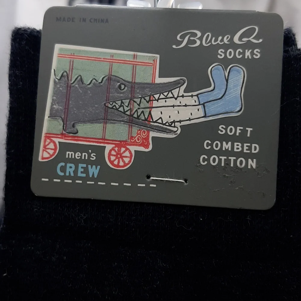 Men's Blue Q Socks With Funny Print